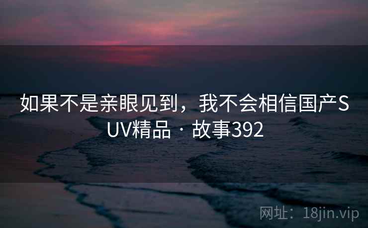 如果不是亲眼见到，我不会相信国产SUV精品 · 故事392